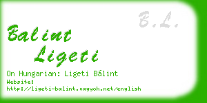 balint ligeti business card